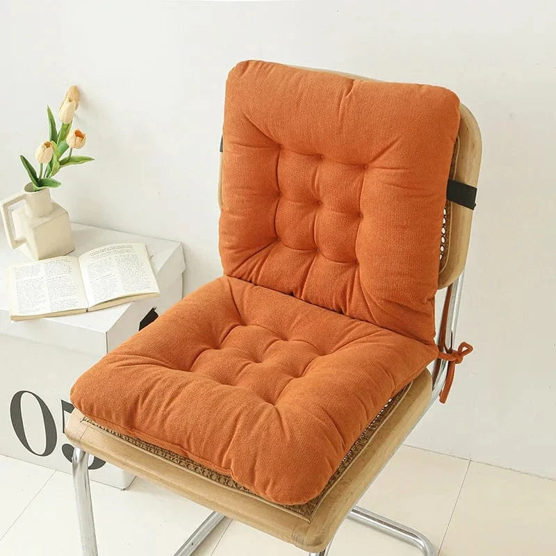 OK / 2025 new chenille one-piece chair cushion solid color simple sedentary bay window backrest cushion office chair cushion Sunset Orange / 40x80cm 1pcs