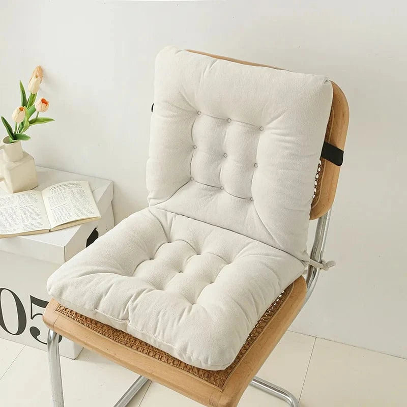OK / 2025 new chenille one-piece chair cushion solid color simple sedentary bay window backrest cushion office chair cushion Warm white / 40x80cm 1pcs