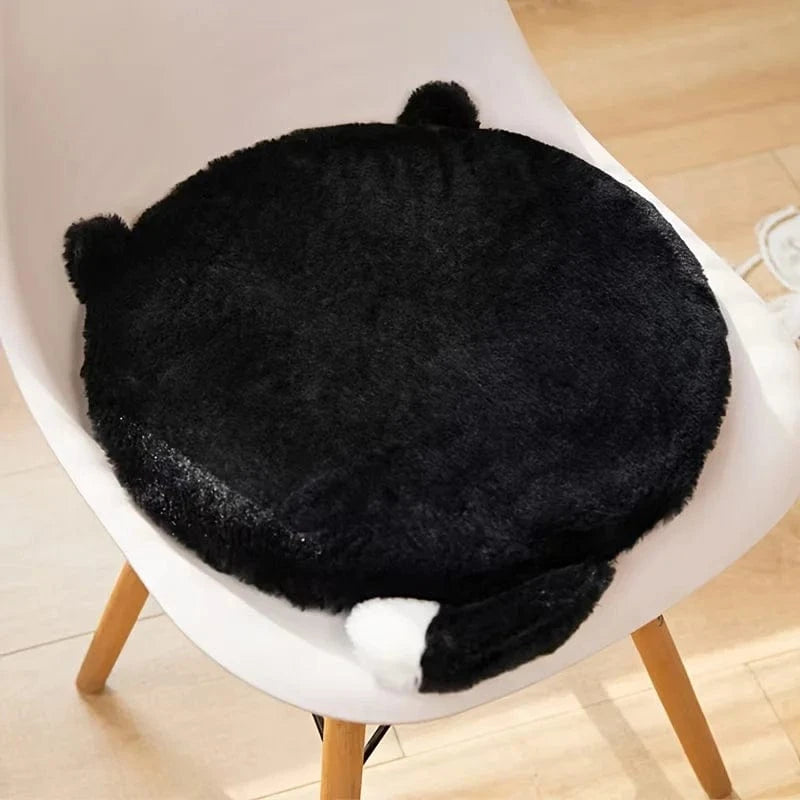OK / Cartoon Cat Memory Foam Chair Cushion - Art Deco Soft Washable Zippered Cover Multi-Use Floor Cushion for Office/Dorm/Car black / 40x40cm