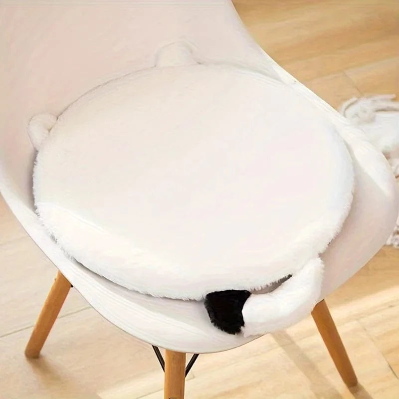 OK / Cartoon Cat Memory Foam Chair Cushion - Art Deco Soft Washable Zippered Cover Multi-Use Floor Cushion for Office/Dorm/Car WHITE / 40x40cm