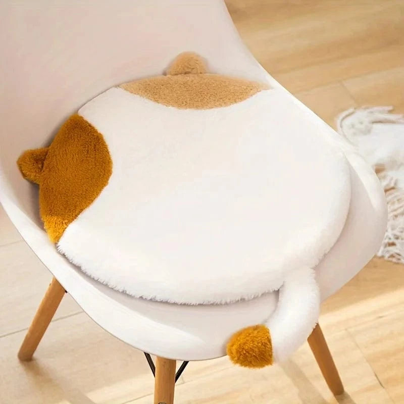 OK / Cartoon Cat Memory Foam Chair Cushion - Art Deco Soft Washable Zippered Cover Multi-Use Floor Cushion for Office/Dorm/Car yellow / 40x40cm