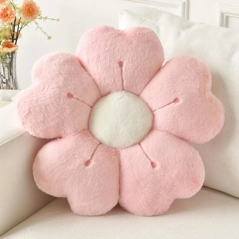 / OK / Flower-Shaped Plush Throw Pillow - Comfortable and Cute Mattress and Sofa Decor Cushion, Chair Cushion  floor cushion Rose / 35x35 cm