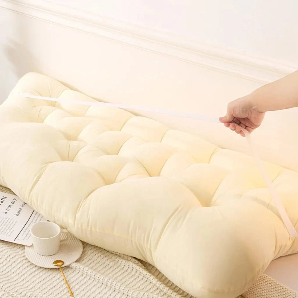 OK / Large Headboard Pillow  Soft Crown Shape Bed Reading Pillows Bed Back Pillow for Sitting in Bed with Removable Cover Long Pillow