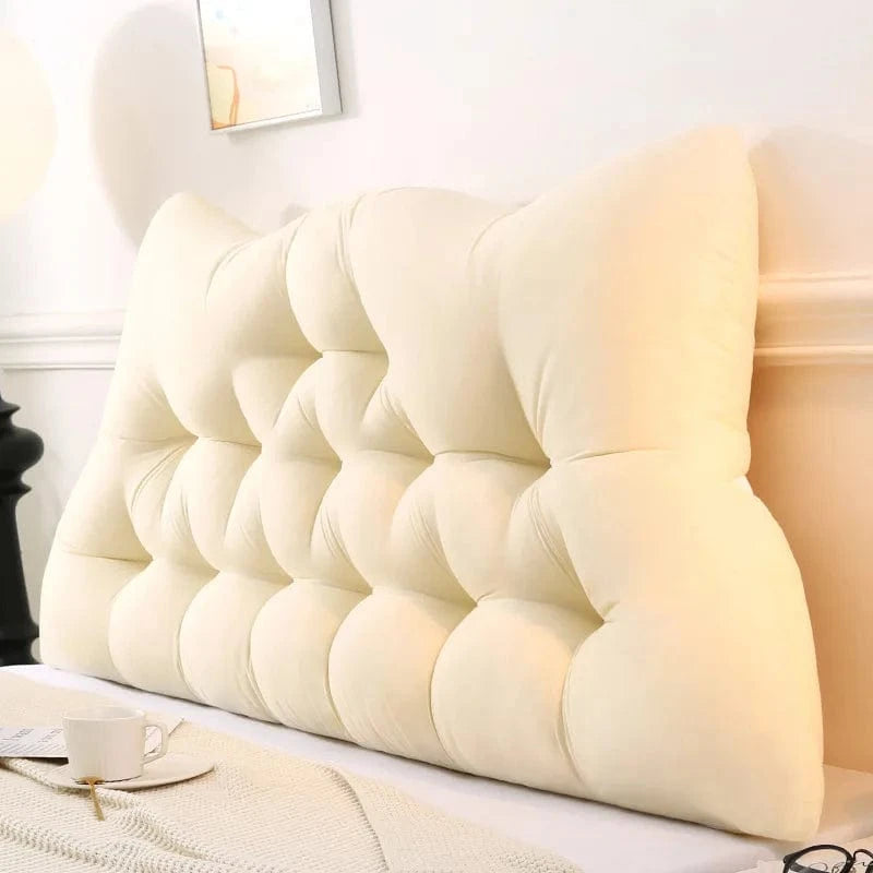 OK / Large Headboard Pillow  Soft Crown Shape Bed Reading Pillows Bed Back Pillow for Sitting in Bed with Removable Cover Long Pillow