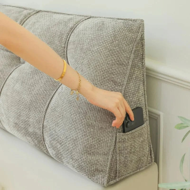 OK / Large Triangular Positioning Support Bolster Cushion Headboard Wedge Backrest Positioning Support Bed Rest Reading Pillows Full