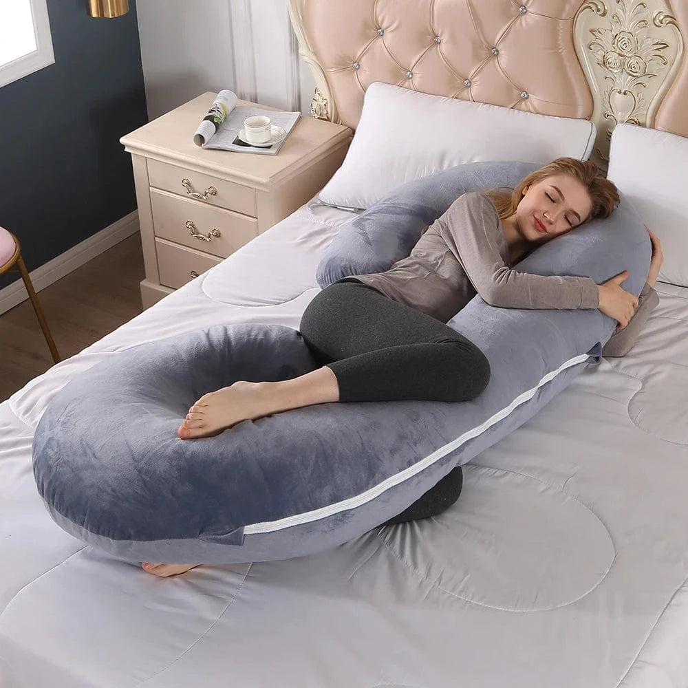 / OK / PANGDUBE 2.4KG~3KG Cotton Pregnancy Pillow for Pregnant Women C-shaped Sleeping Body Pillow Care for Pregnancy Nursing Cushion