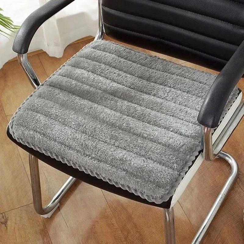/ OK / Plush Office Chair Seat Cushion Home Decoration Dining Chair Mat Anti-Slip Cushion With String Square Student Stools Pads Gris / 40x40 cm