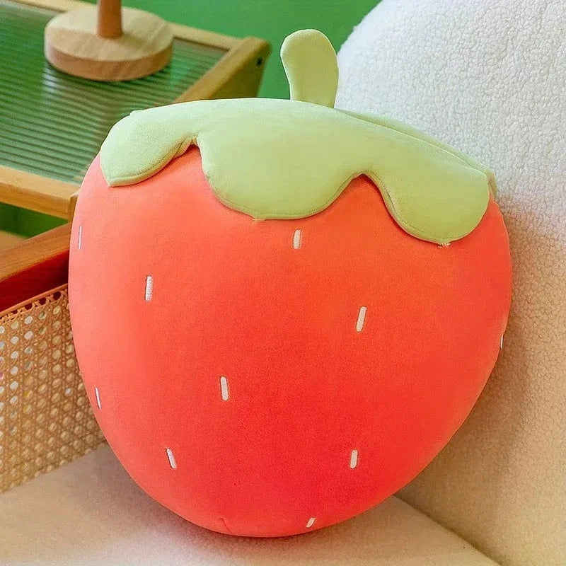 OK / Strawberry Shaped Throw Pillow, Fun Home Decor of Fruit Themed Shaped Cushions, Decorative Pillow for Couch Bed and Chair red / 30cm