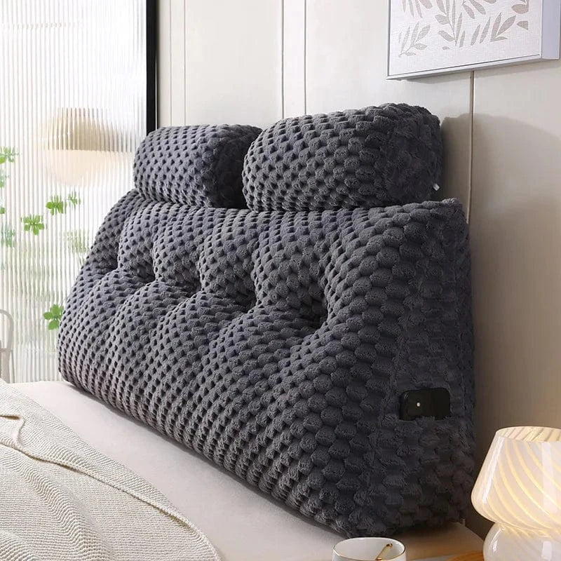 OK / Wedge Headboard Pillow Bed Wedge Pillow for Headboard Triangular Headboard Pillow with Neck Roll Pillows with Removable Cover