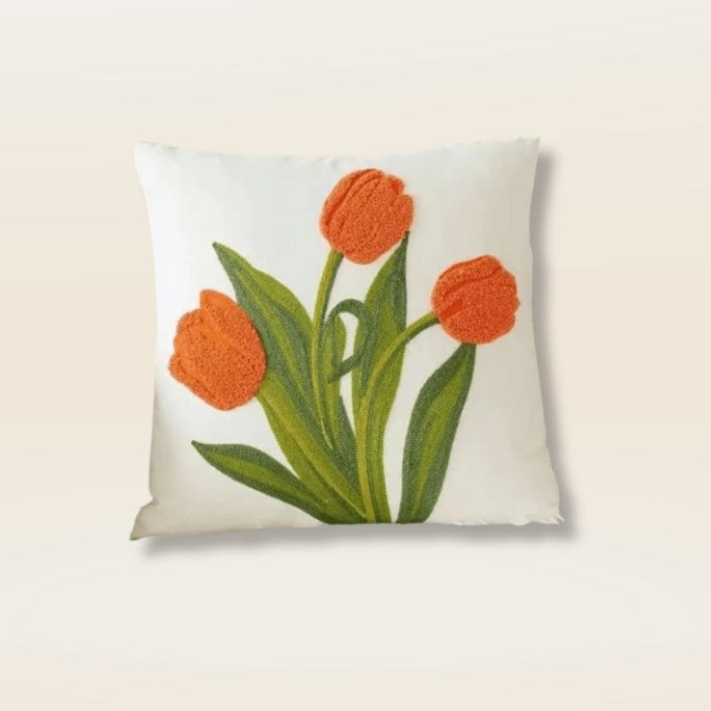 Coussin à fleurs | Dreamy Sloth® Orange / 45x45 cm