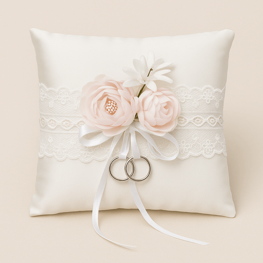 Coussin alliance mariage champetre | Dreamy Sloth® Blanc / 20x20 cm