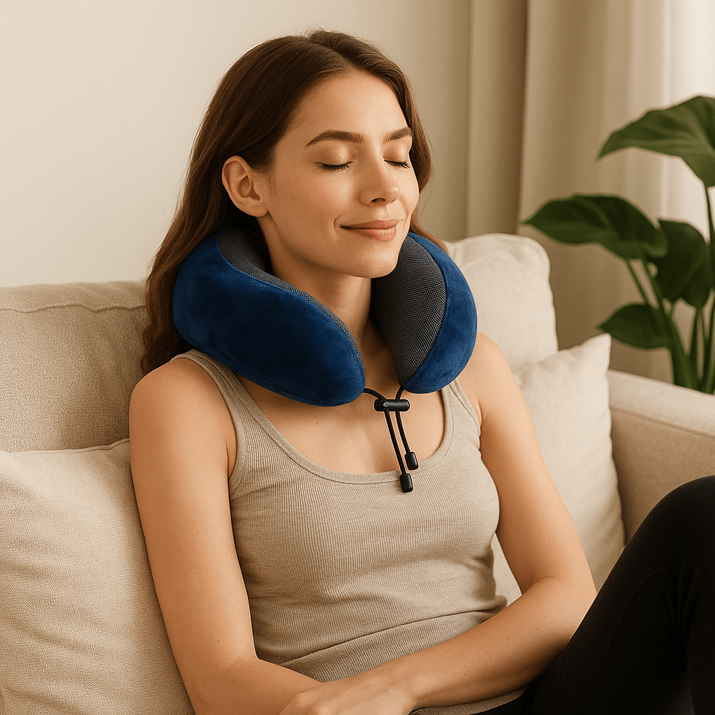 Coussin cervical voyage | Dreamy Sloth® Bleu / 30x25 cm