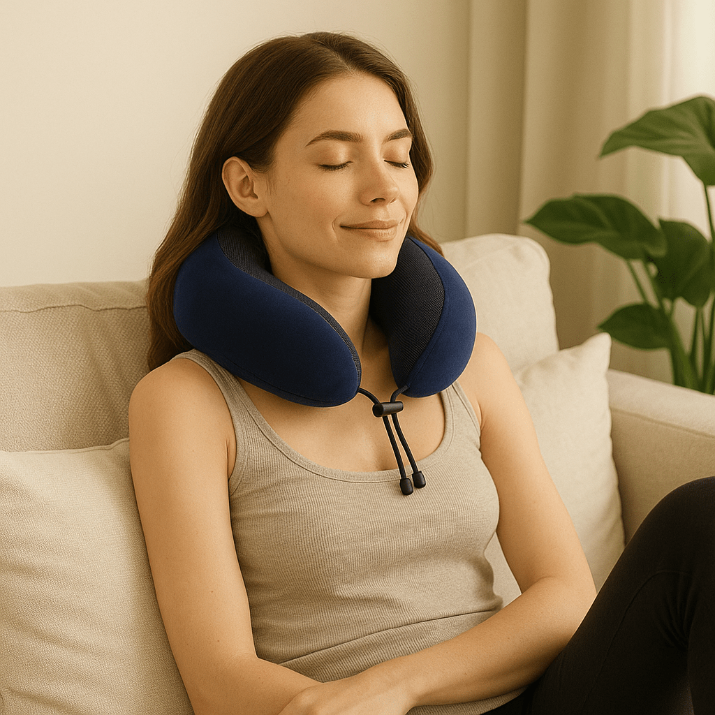 Coussin cervical voyage | Dreamy Sloth® Bleu foncé / 30x25 cm