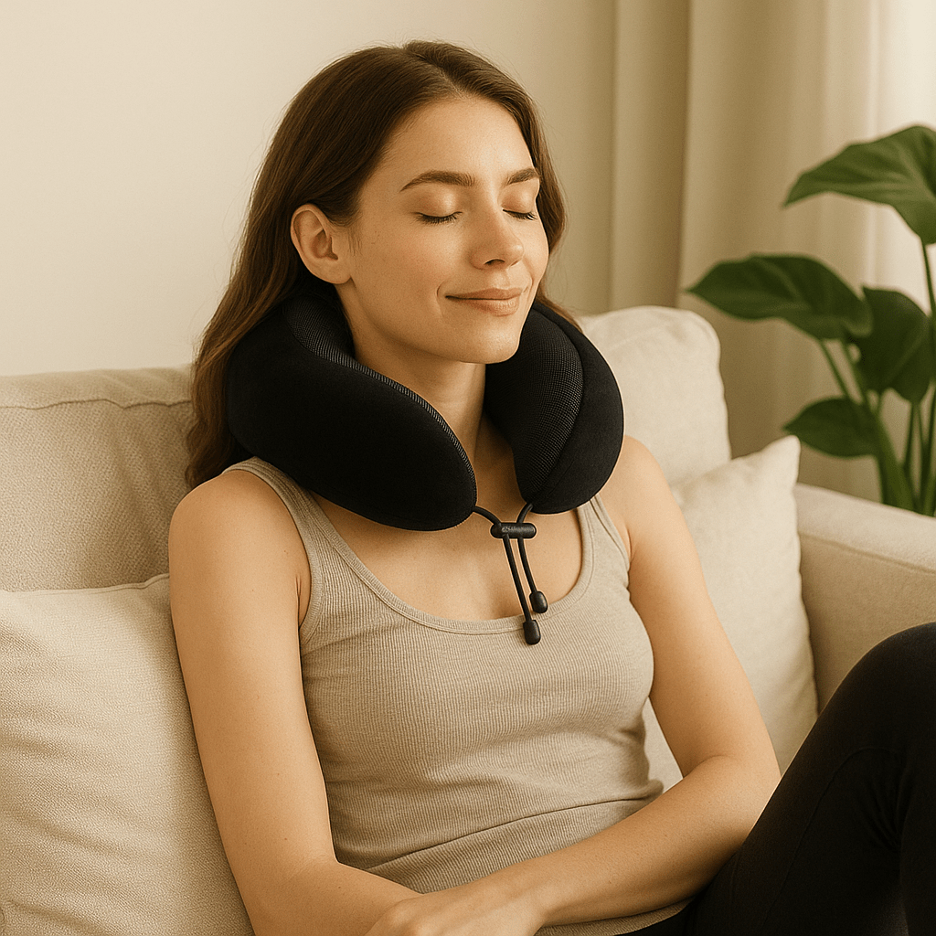 Coussin cervical voyage | Dreamy Sloth® Noir / 30x25 cm