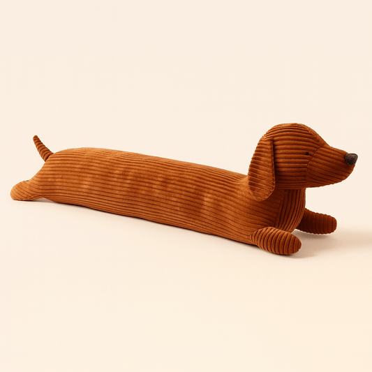 Coussin chien peluche | DreamySloth® Marron / 120x30 cm