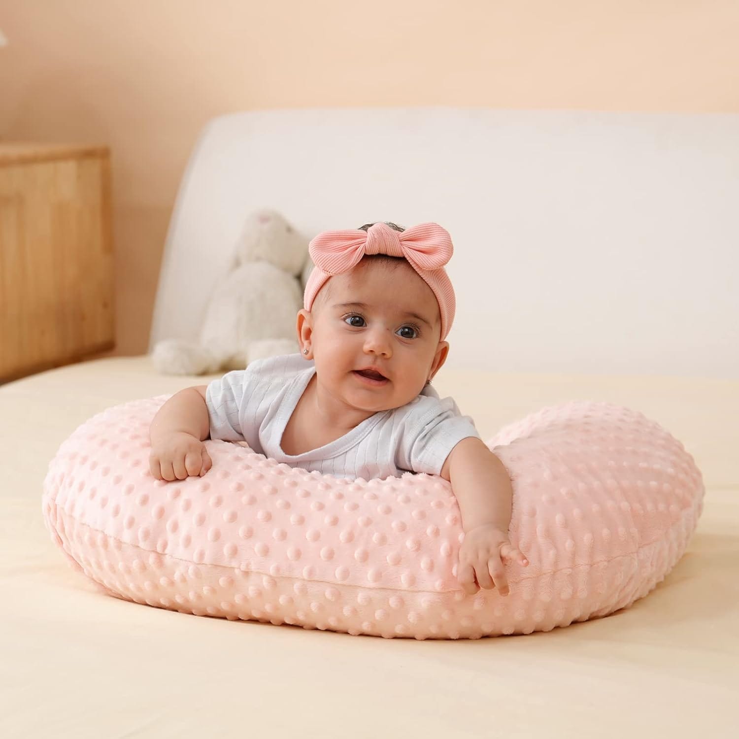 Coussin d'allaitement lavable | Dreamy Sloth® Rose / 45x35 cm