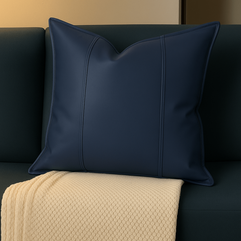 Coussin de canapé cuir | DreamySloth® Bleu / 50x50 cm