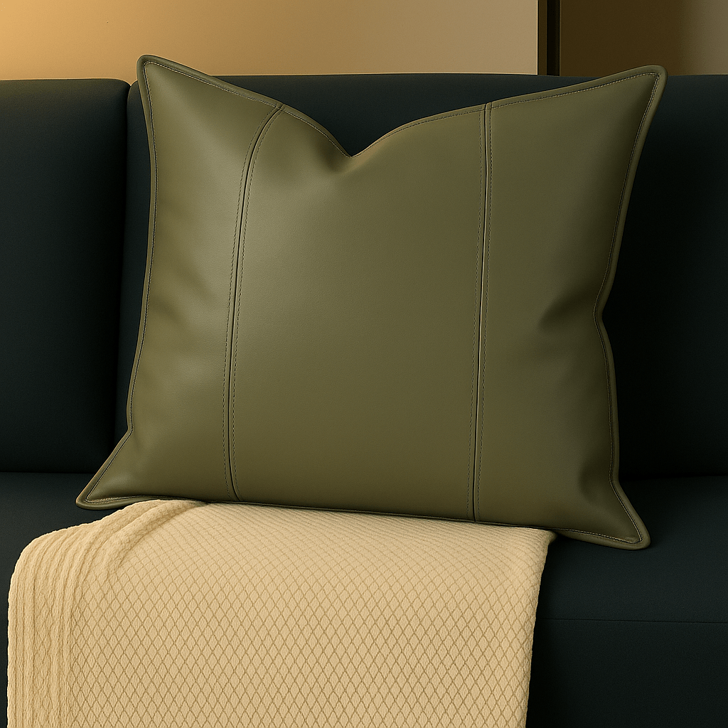 Coussin de canapé cuir | DreamySloth® Gris / 45x45 cm