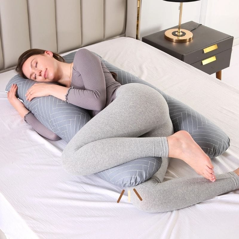 Coussin de grossesse XXL | Dreamy Sloth® Gris / 130x70 cm