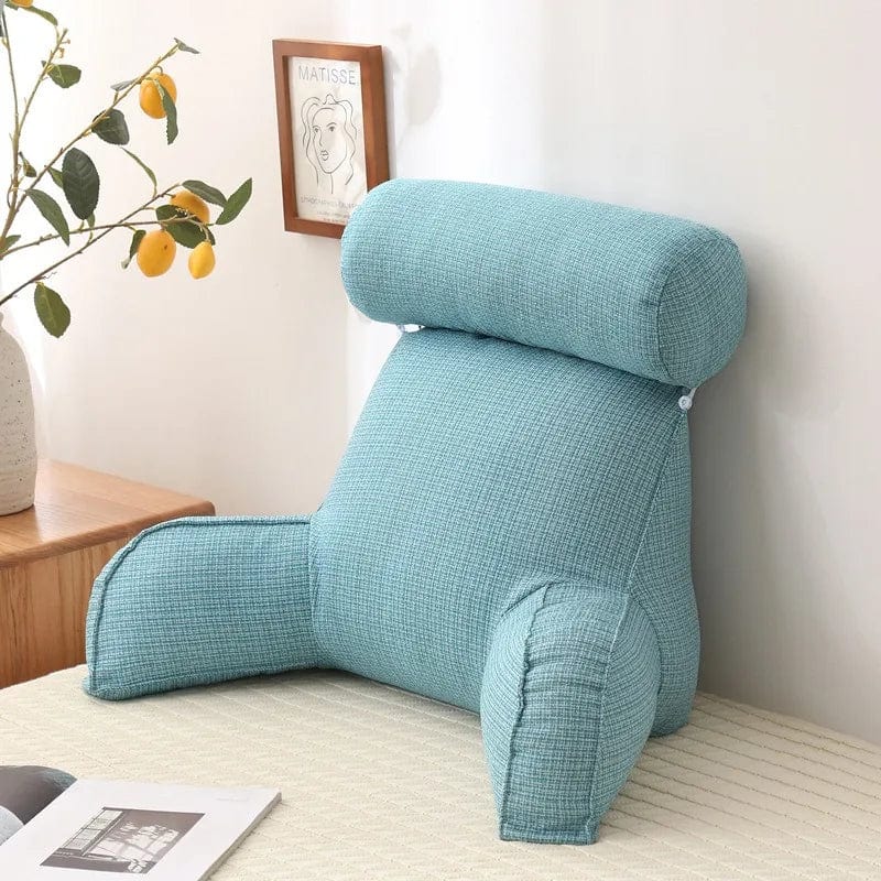 Coussin de lecture avec accoudoirs | Dreamy Sloth® Bleu clair / 75x40x40 cm