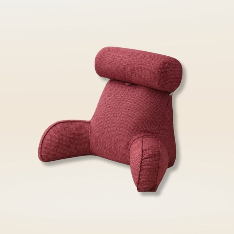 Coussin de lecture avec accoudoirs | Dreamy Sloth® Bordeaux / 75x40x40 cm