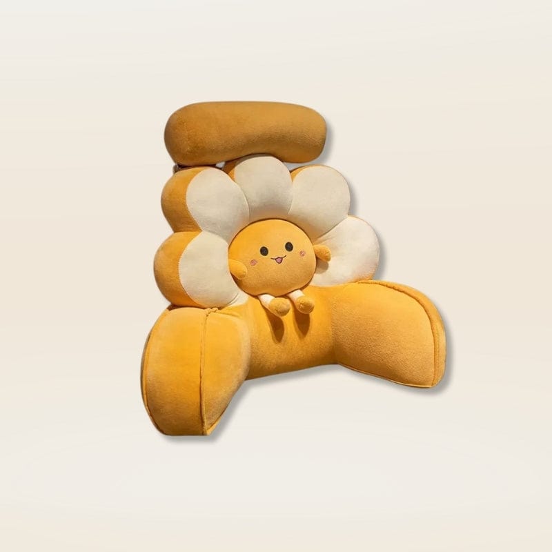 Coussin de lecture de lit | Dreamy Sloth® Jaune / 60x50 cm