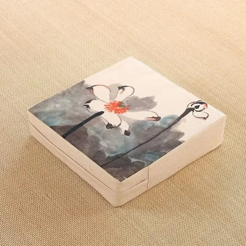 Coussin de méditation japonais | Dreamy Sloth® Gris / 40x40 cm