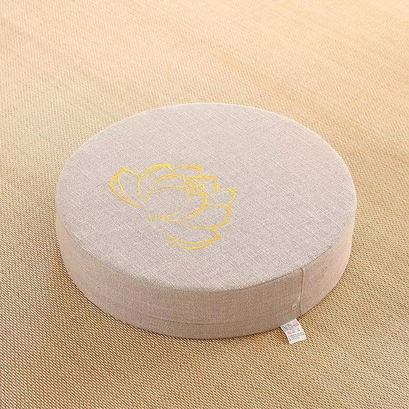 Coussin de meditation rond | Dreamy Sloth® Beige / 40x40 cm