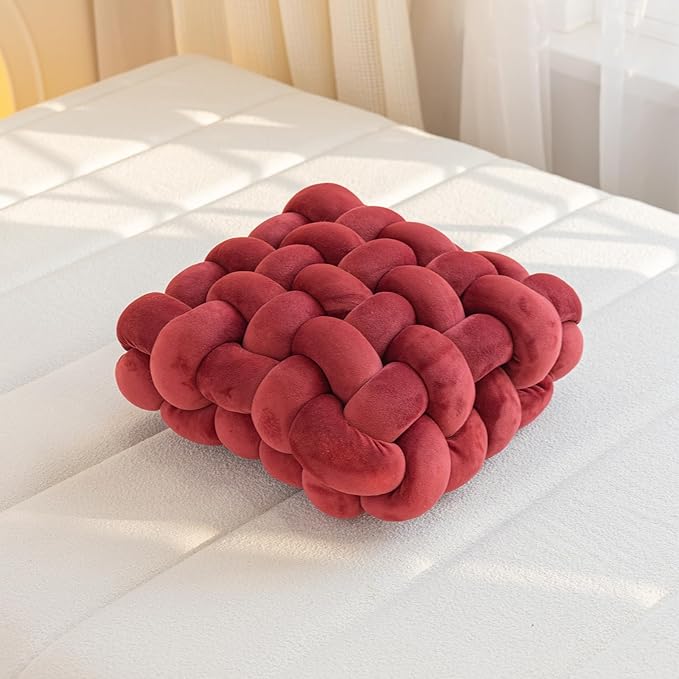 Coussin de sol carré | DreamySloth® Bordeaux / 30x33 cm