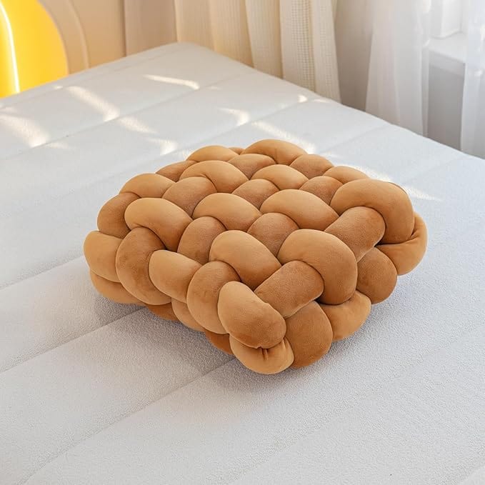 Coussin de sol carré | DreamySloth® Marron clair / 30x33 cm