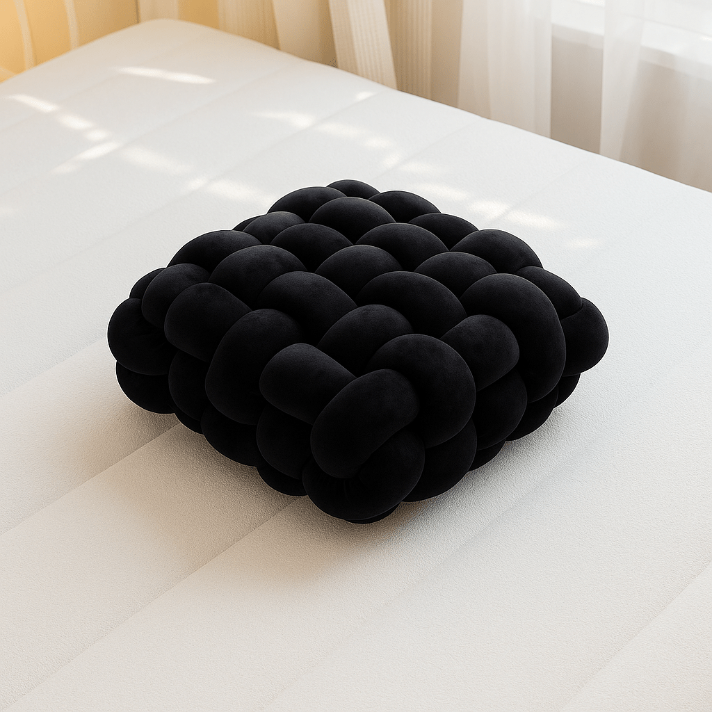 Coussin de sol carré | DreamySloth® Noir / 30x33 cm