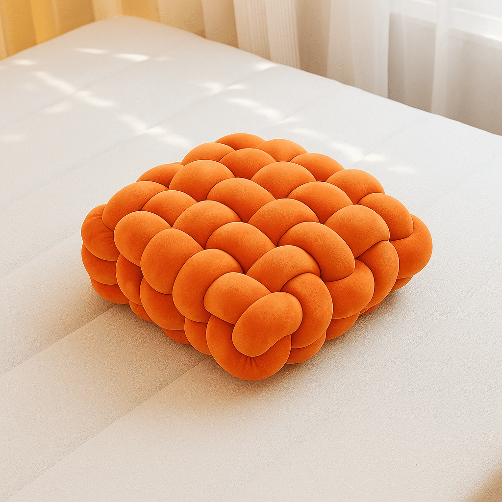Coussin de sol carré | DreamySloth® Orange / 30x33 cm