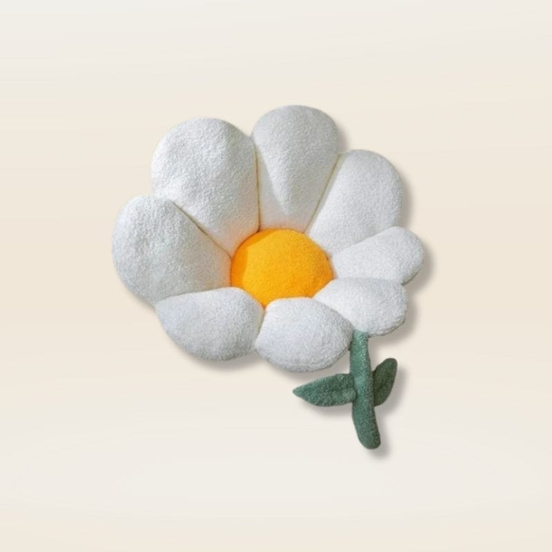 Coussin de sol fleur | Dreamy Sloth® Blanc / 60x65 cm