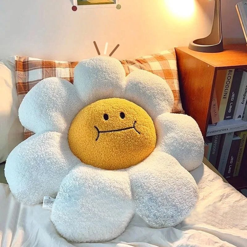 Coussin en forme de fleur | Dreamy Sloth® Blanc / 40 cm
