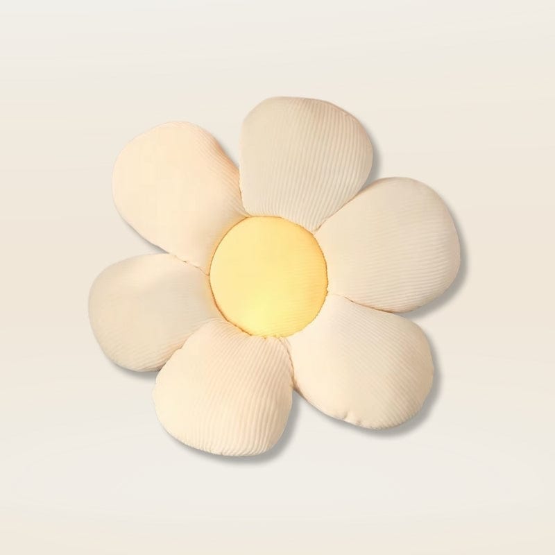 Coussin fleur blanc | Dreamy Sloth® Jaune / 40x40 cm