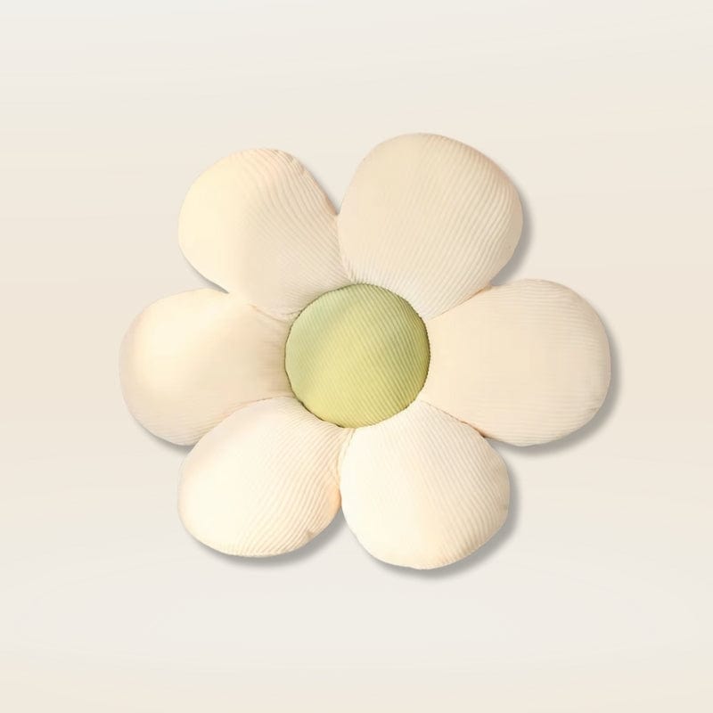 Coussin fleur blanc | Dreamy Sloth® Vert / 40x40 cm