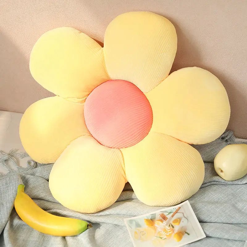 Coussin fleuri| Dreamy Sloth® Jaune / 40x40 cm