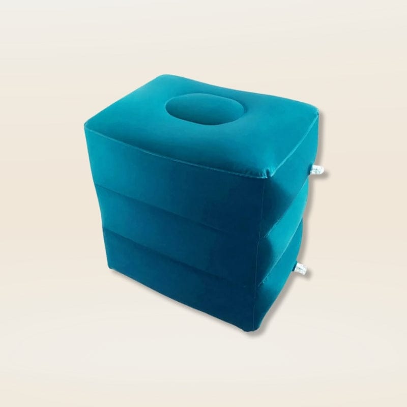 Coussin gonflable jambe avion | Dreamy Sloth® Bleu canard / 40x38 cm