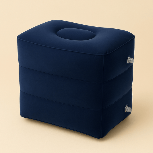 Coussin gonflable jambe avion | Dreamy Sloth® Bleu marine / 40x38 cm