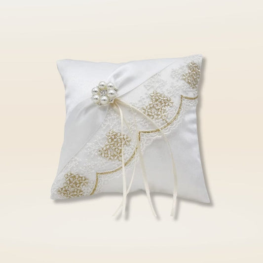 Coussin pour alliance mariage | Dreamy Sloth® Blanc / 20x20 cm