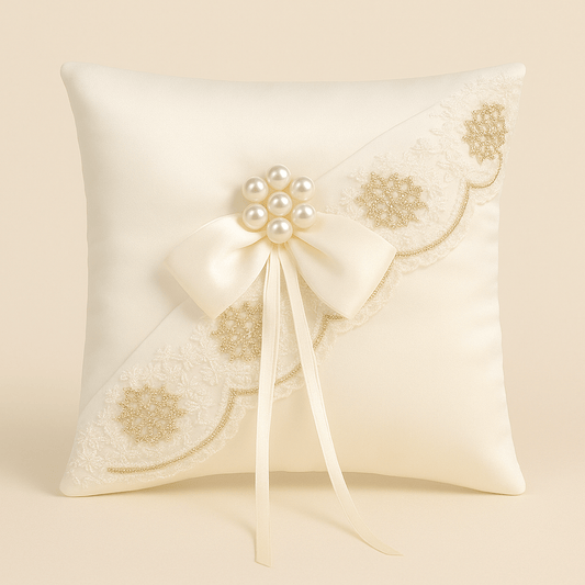 Coussin pour alliance mariage | Dreamy Sloth® Blanc / 20x20 cm