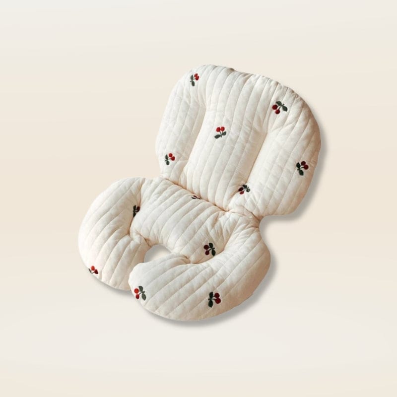 Coussin pour chaise haute en bois avec harnais | Dreamy Sloth® Cerise / 30x44 cm