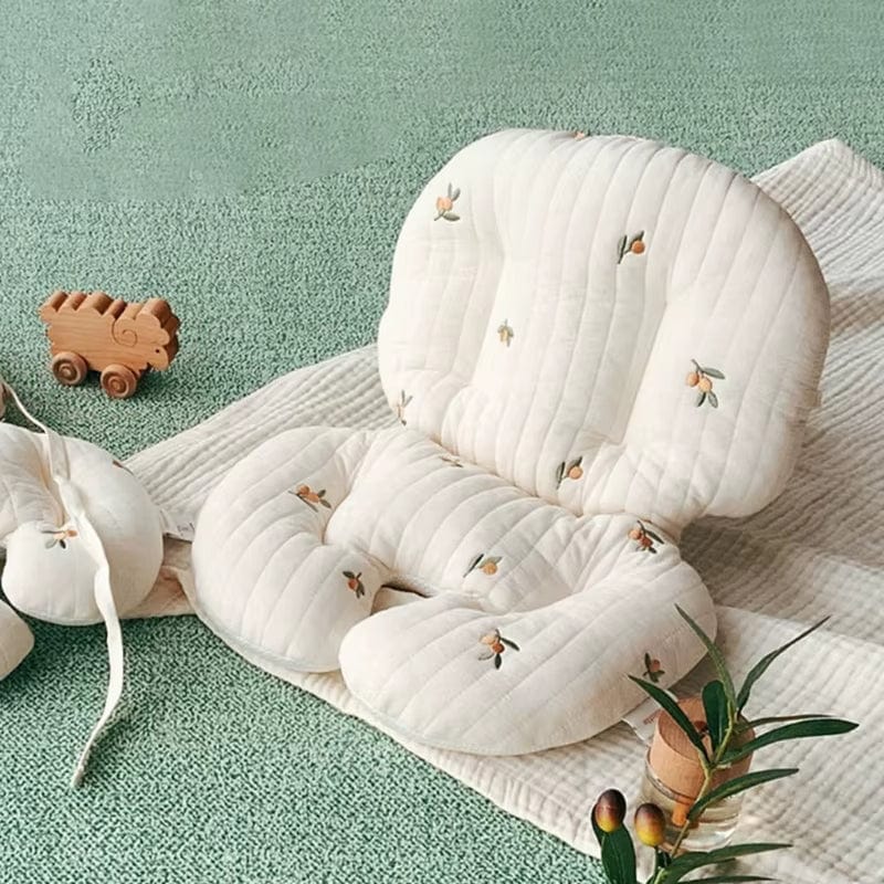 Coussin pour chaise haute en bois avec harnais | Dreamy Sloth® Olive / 30x44 cm