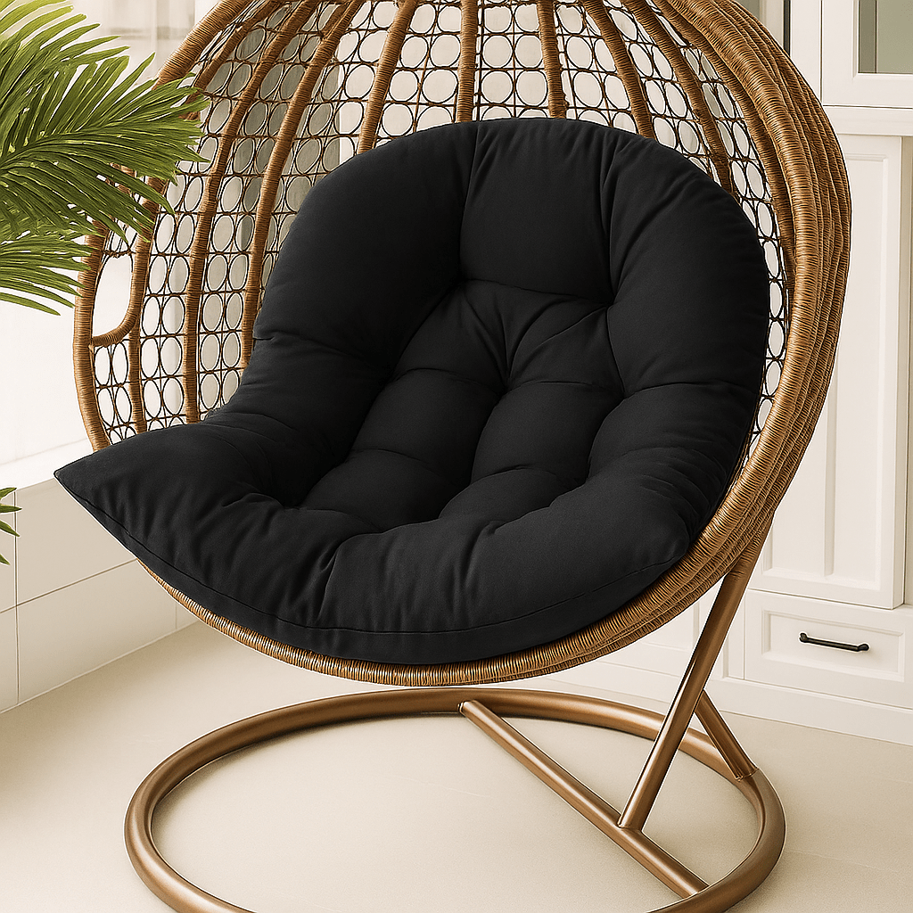 Coussin pour fauteuil | DreamySloth® Noir / 120x80 cm