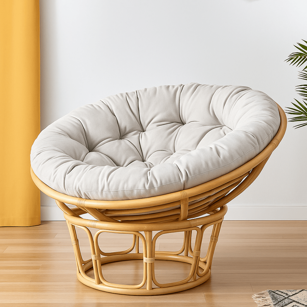 Coussin pour fauteuil rotin rond | Dreamy Sloth® Gris clair / 40x40 cm