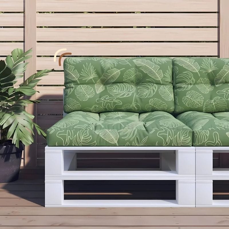 Coussin pour salon en palette | Dreamy Sloth® Vert / 70x40x12 cm