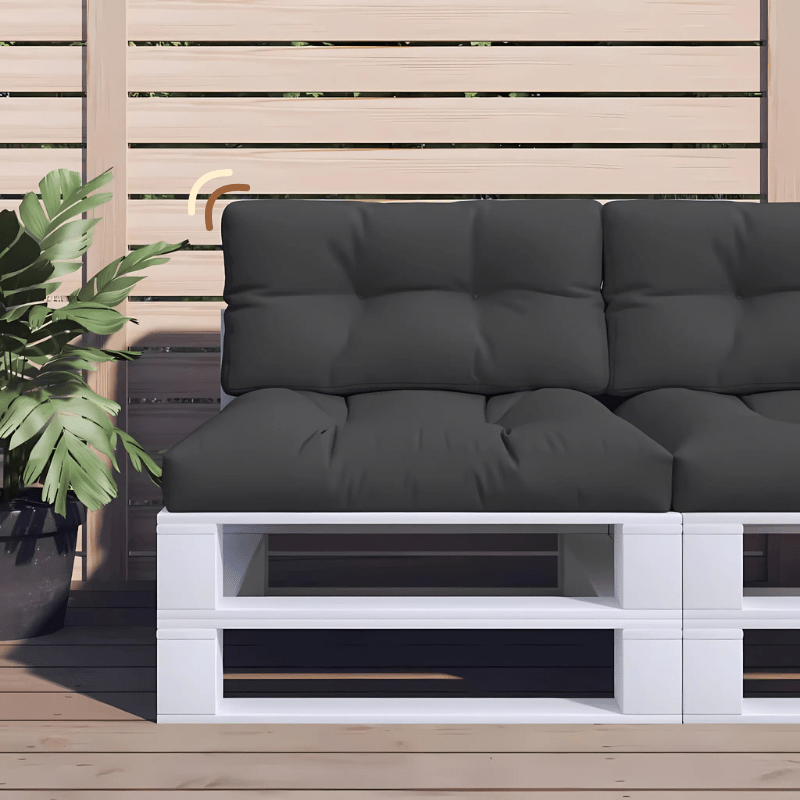 Coussin pour salon palette | Dreamy Sloth® Noir / 80x80x12 cm