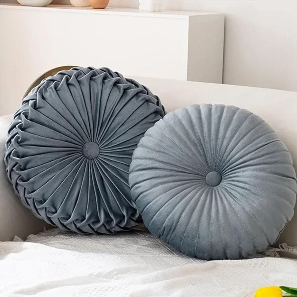 Coussin rond velours | Dreamy Sloth® Gris / 35x10 cm