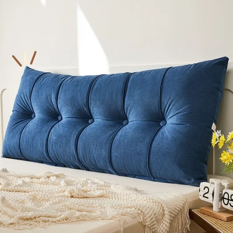 Coussin tete de lit blanc | Dreamy Sloth® Bleu / 75x60x18 cm