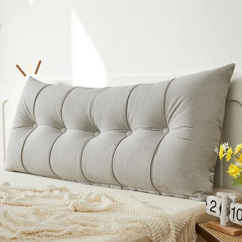 Coussin tete de lit blanc | Dreamy Sloth® Gris clair / 75x60x18 cm